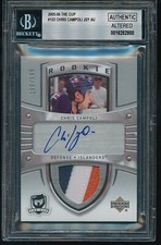 Chris Campoli 2005-06 The Cup Patch Jersey Auto RC #122 199/199 BGS Auth Alt