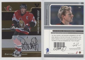 2001-02 ITG Be A Player Signature Series Gold Vault Black Daniel Alfredsson Auto