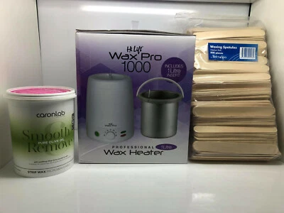 Hi Lift Wax Pot Wax Pro 1000ml/1L  + Caron Strip Wax 800g + Spatula 500pk - image 1 of 4
