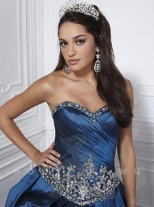 Fiesta 56224 Teal Blue Quinceanera Ball Gown Dress sz 10 - Picture 1 of 3