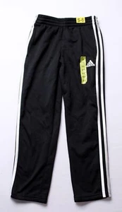 Adidas Boy's Regular Fit Drawstring Athletic Tricot Track Pants WR4 Black Small - Picture 1 of 5