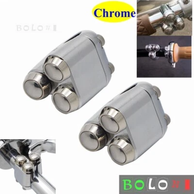 Pair Motorcycle Handlebar Switches For 1" Bars Harley Chopper Bobber Cafe Racer - Image 1 of 4