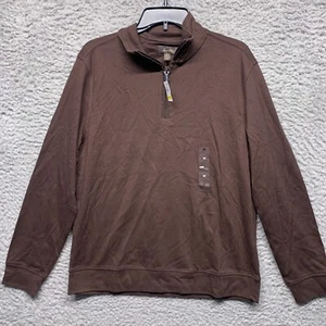 Suéter Tasso Elba Para Hombres M Mediano Marrón Pullover Cuarto Cremallera Manga Larga - Imagen 1 de 5