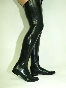 Promotion ! Latex Stiefel gegossen schwarz 42 43 44 45 46 47 - Bild 1 von 5