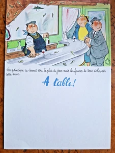 Menu BELLUS "A Table...Fauves échappés" Publicité Megabyl Laboratoires JLB - Afbeelding 1 van 2