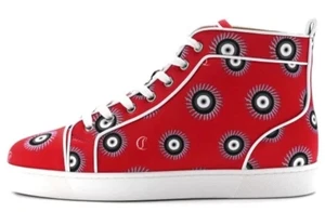 $995 CHRISTIAN LOUBOUTIN Leather & Satin Orlato Eye Hi-Tops (44.5 EU; 11.5 US) - Picture 1 of 5