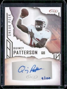 Quincy Patterson 2023 Sage Sneak Peek Gold Auto Autograph Rookie Rc /100 - Picture 1 of 2
