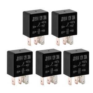 5pcs 12V 5 Pin 30A Car Relay Black Composite Housing for Automotive Use - Picture 1 of 11