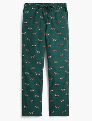 Pijama de franela verde estampado San Bernardo J Crew para hombre talla M Foto 1 de 2