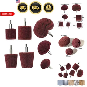 Polishing Brushing Shaped Scouring Pad Grinding Head 7 Pcs Red Non Woven Abra... - Picture 1 of 7