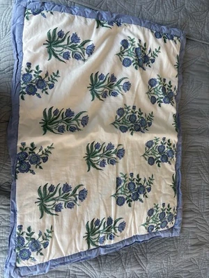 POTTERY BARN TEEN x ROLLER RABBIT WILD ROSE SHAM, ESTÁNDAR ~ AZUL Foto 1 de 4