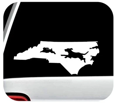 North Carolina Beagle Chasing Rabbit Decal Sticker Truck SUV Gun Hunting BG2140 - Image 1 of 4