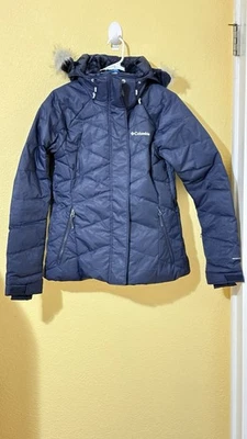 Columbia Lay D Down II Omni-Heat Chaqueta de Invierno para Mujer M Azul Piel Sintética Capucha Esquí Foto 1 de 4
