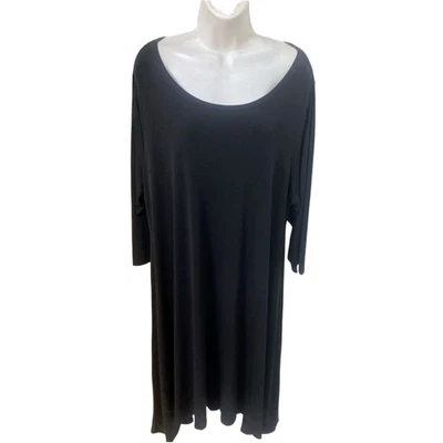 Alfani Dress Womens size 24W Black  3/4 Sleeve Stretch New - Image 1 of 4