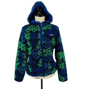 Patagonia Retro X Cardigan Hoodie blau grün schwarz Hochflor Fleece Gr. Small - Bild 1 von 10