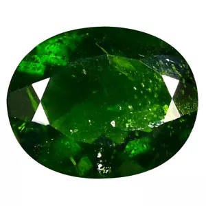 6,36k Oval Cut (14x11mm) Unbeheizt/Unbehandelt Grün Chrom Diopside - Bild 1 von 1