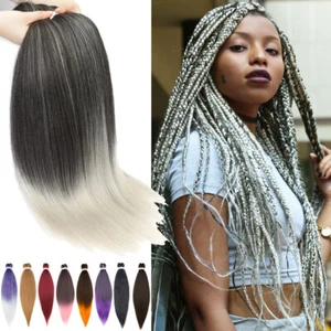Pre-Stretched Braiding Hair Extensions Synthetic Braids Dreads Ombre Plaits Long - Picture 1 of 29