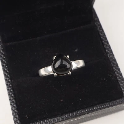 Black Tourmaline Gemstone 925 Sterling Silver Handmade Jewelry Ring For Gift - Image 1 of 3