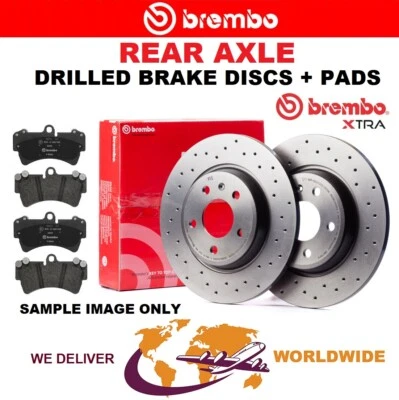 BREMBO Rear Axle BRAKE DISCS + PADS SET for VW POLO 1.8 GTI 230 2016-on - Image 1 of 4