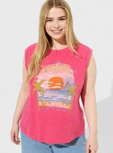 Torrid Santa Monica entspannte Passform Heritage Slub Rolle Ärmel Tank Plus 2 18 W 20 W - Bild 1 von 4
