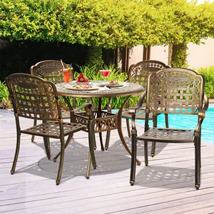 Livsip Outdoor Setting Dining Chairs Bistro Set Patio Garden Furniture 5 Piece - Picture 1 of 9