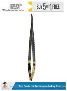 Wise Dental Micro Surgical Castroviejo Needle Holder 18cm Curved, Tungsten Carbi - Picture 1 of 4