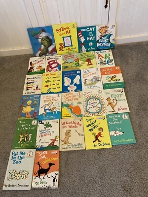 DR SEUSS Lot 26 Hardcovers Cat In The Hat Go Dog Go Sesame Street Berenstain Foto 1 de 4