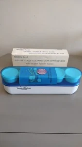 Vintage Salton Thermostat Controlled Yogurt Maker BLUE with 10 glass Cups - Picture 1 of 13