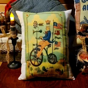 Primitive FarmHouse Patriotic Uncle Sam Decorative Pillow - Picture 1 of 1