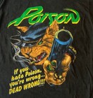 VINTAGE & RARE POISON 1988 "Open Up and Say" Security Concert T-Shirt LG NEW!