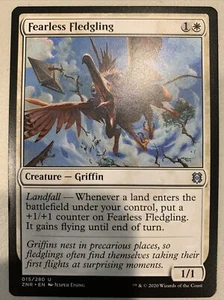 Fearless Fledgling Casi Nuevo Zendikar Rising Magic The Gathering Landfall Poco Común #15 Mano el mismo día - Imagen 1 de 1