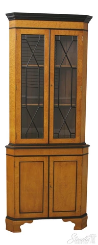 57183EC: English Birds Eye Maple Corner China Cabinet Cover