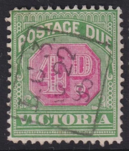 VICTORIA FRANQUEO DEBIDO 4d ROJO Y VERDE - ASC D14 FINO USADO (A27056) - Imagen 1 de 1