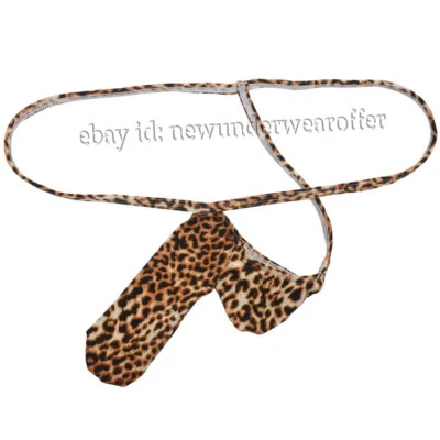 Men Animal Print Stretchy G String Male Configuration Bulge Pouch Micro Thong - Image 1 of 3