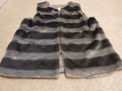 Ruby Rd Faux Fur Striped Vest NEW Women's Size Medium  - Image 1 of 4