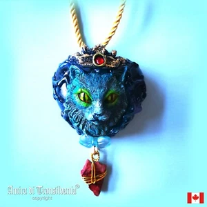 Necklace Woman Jewelry Luxury Vintage Heart Exotic Cat Animal Fashion Accessory - Picture 1 of 24
