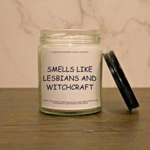 Lesb*ans And Witchcraft Candle | Birthday Gift For Lesbian Friend |Funny - Picture 1 of 5