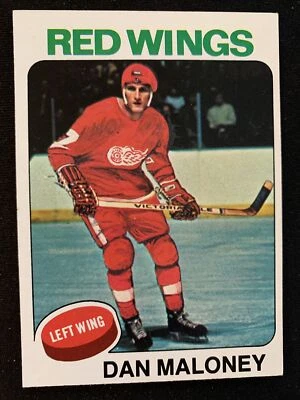 1975 Topps Hockey Card #177 Dan Maloney Detroit Red Wings NmMt Free Shipping! - Image 1 of 2