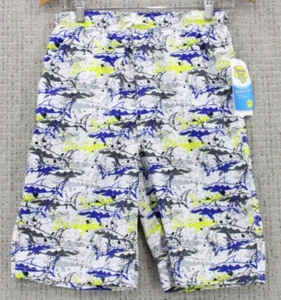 Vintage Banana Boat Board Shorts Kids Youth Sz 12 Multicolor Sharks AOP Y2k NWT - Picture 1 of 7