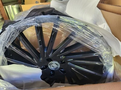 NUEVO 24" X 10" Lexani Juego de 4 Llantas Negro Brillante Todavía en cajas originales Foto 1 de 4