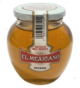 EL MEXICANO Pure HONEY No Sugar Added Natural Bee Honey Best Quality 16oz 1-Pack - Picture 1 of 2