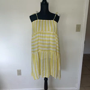Jessica Simpson Yellow Striped Adj Strap Sundress Girl 6 - Picture 1 of 3