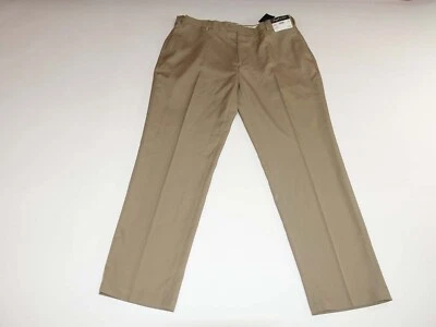 Pantalones de vestir Joseph & Feiss para hombre 40 x 32 nuevos con etiquetas beige tostado frente plano 100 % poliéster Foto 1 de 4
