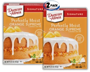 Duncan Hines Signature Orange Supreme Cake Mix 15.25oz (2 BOXES) - FREE SHIPPING - Picture 1 of 4