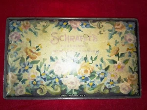 Vintage Tin Schrafft's One Pound Candy Box Tin New York Boston - Picture 1 of 7
