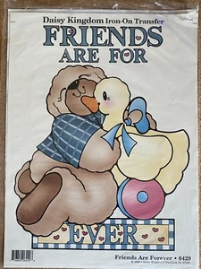 Vintage Daisy Kingdom 1990 Iron On Transfers Friends Are Forever  6429 NOS - Picture 1 of 2