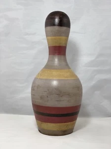 Vintage Bowling Pin shape Hand Made DECORATIVE CLAY VASE - mid century style. - Picture 1 of 5