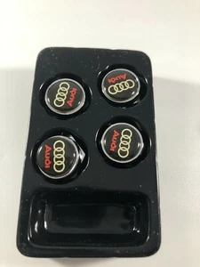 4PCS Fit AUDI Racing Car License Plate Frame Screw Bolt Cap Cover Screw Chrome - Picture 1 of 5