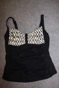 PARTE SUPERIOR TANKINI TALLA 44 NEGRO PECHO GRIS ESTAMPADO - Imagen 1 de 2