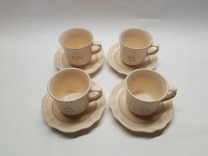 Pfaltzgraff Remembrance Coffee Tea Flat Cups & Saucers Set of 4 Stoneware Dish - Picture 1 of 7